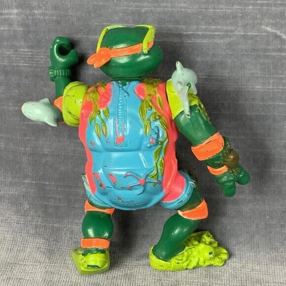 Vintage 1990 TMNT MIKE THE SEWER SURFER Action Figure Playmates Toys - Picture 2 of 7